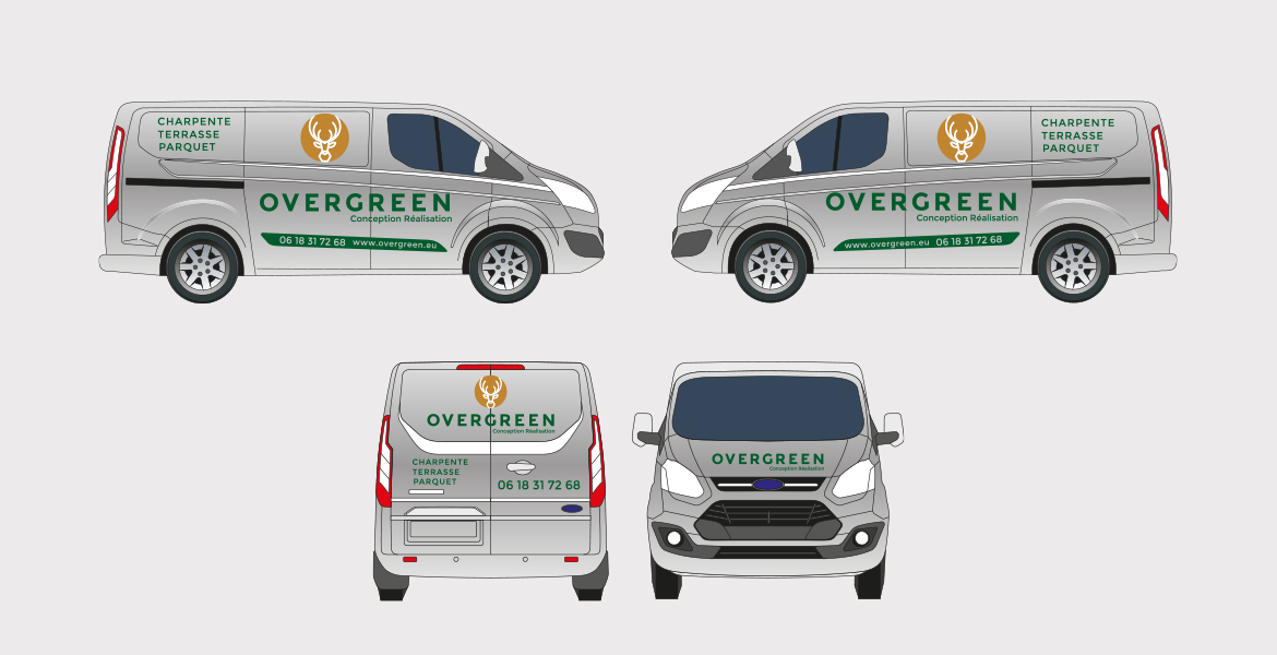 OVERGREEN pose d'autocollant sur Ford Transit Custom