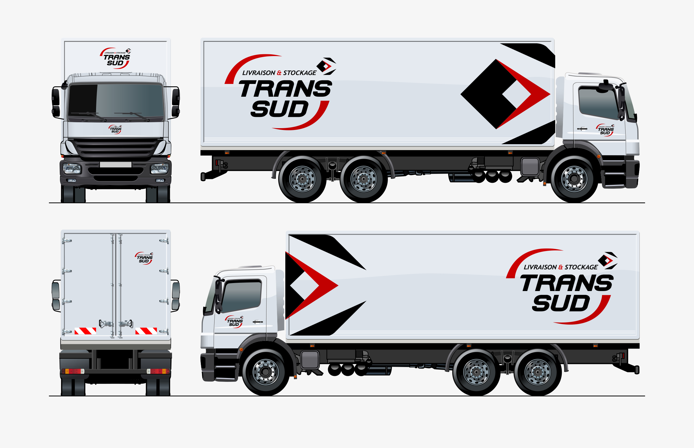 Charte graphique sur flotte de véhicules Transsud